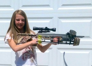 Jazmynn won the Excalibur Crossbow during the 2015 SWOC Big Buck & Sportsmen Show,,,,,,she also tagged her first buck with it,,,,Congratulations!!