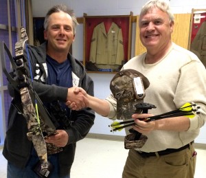 Peter Wood awards Kirk Bartley his new Excalibur Crossbow Package
